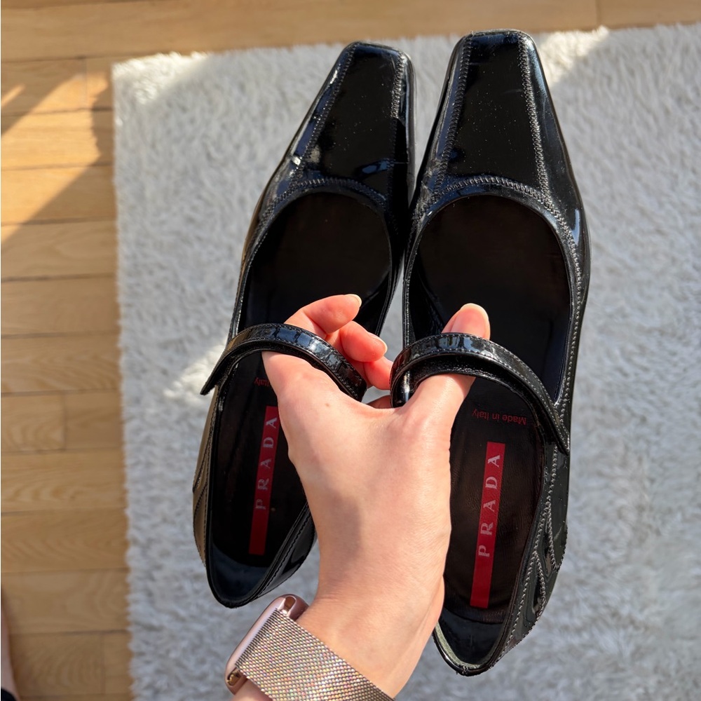 Vintage Prada Mary Jane Kitten Heels Size 38.5 - Picture 8 of 10